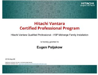 Hitachi Vantara Qualified Professional - VSP Midrange Family installation