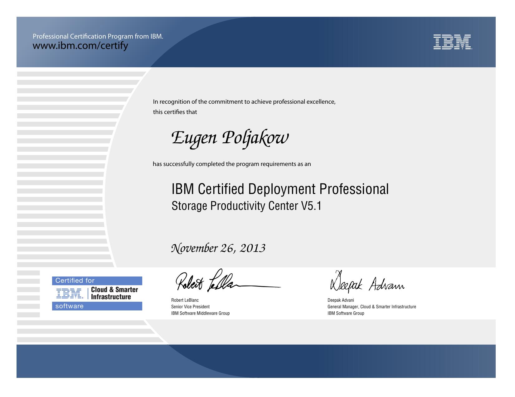 IBM Certified Deployment Professional Storage Productivity Center V5.1