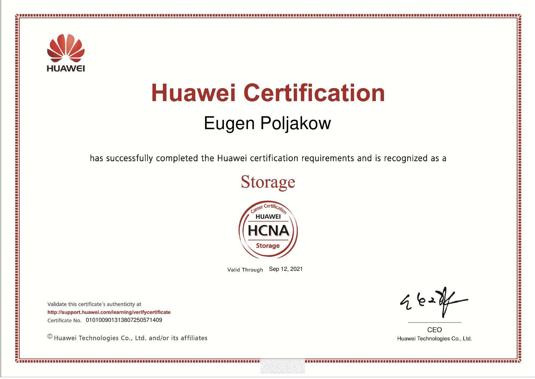 Huawei Career Certification HCNA-Storage-BSSN